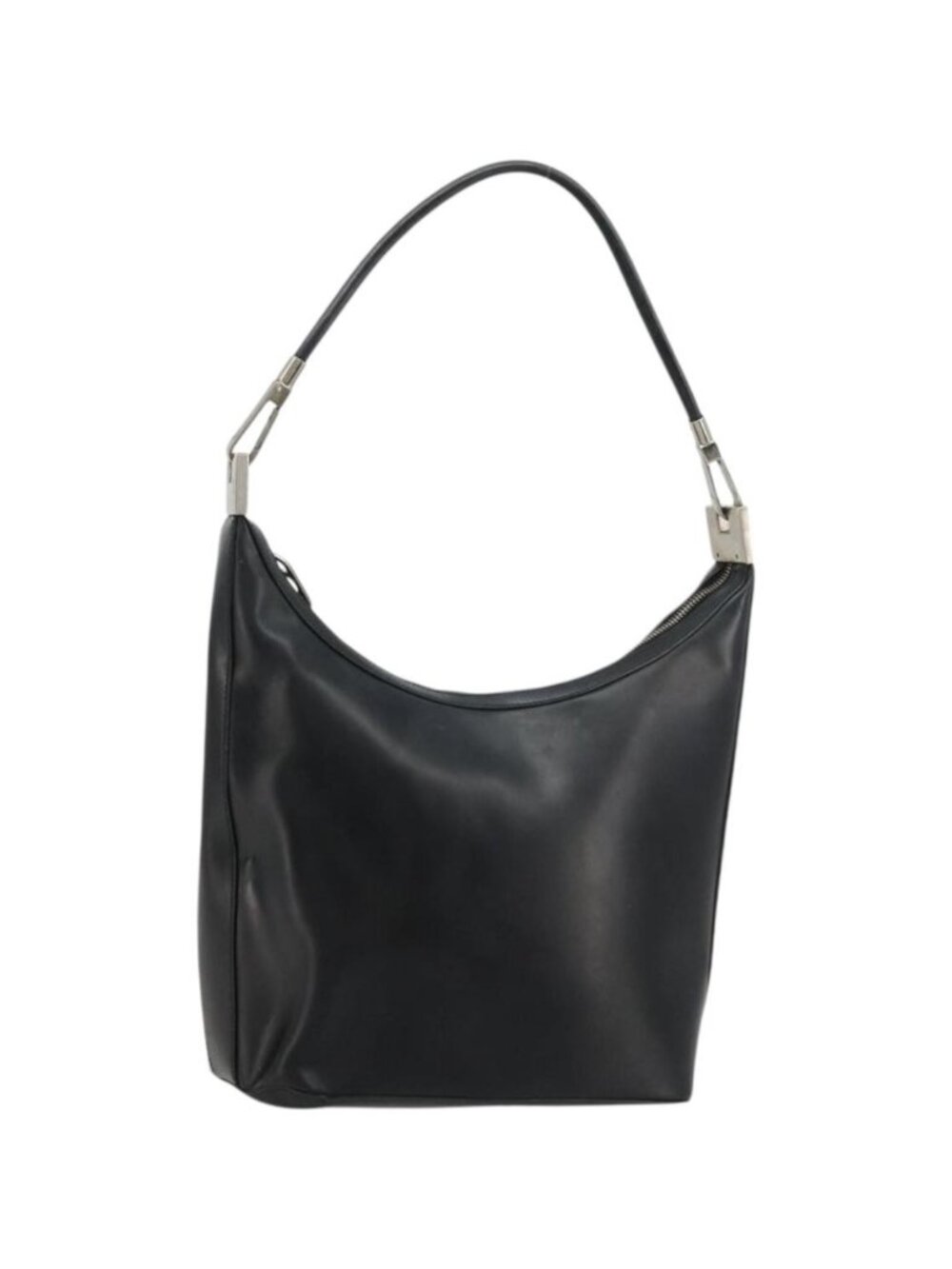 GUCCI Shoulder Bag Leather Black Silver 0013814